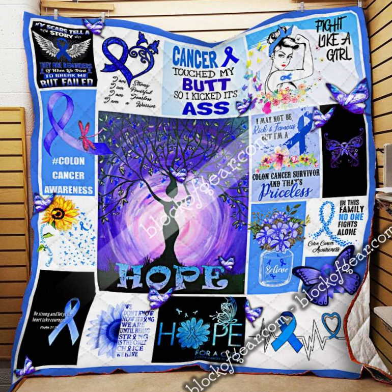 Colorectal Cancer Awareness 3D Quilt Blanket