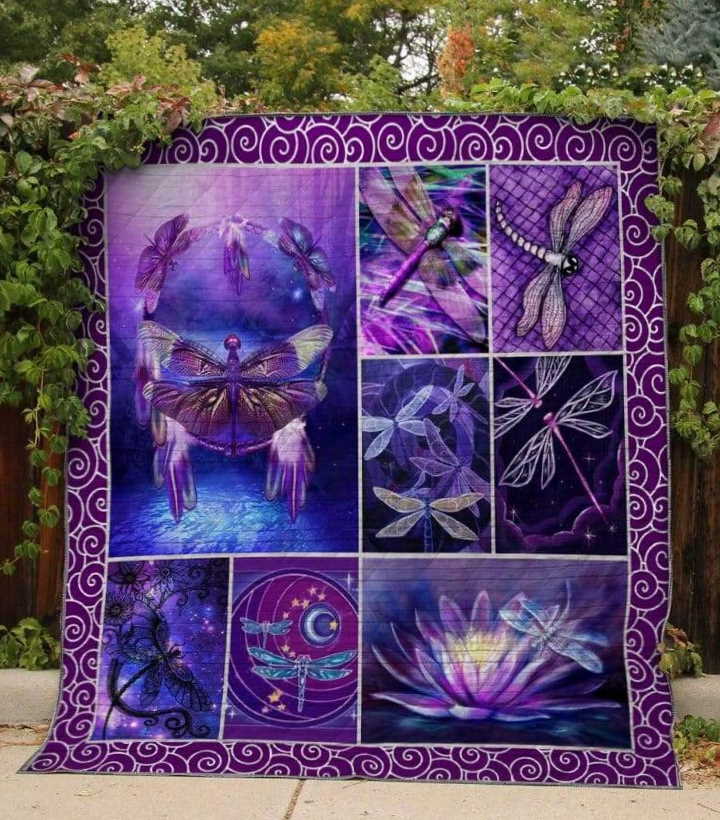 Colorfull Dragonfly 3D Customized Quilt Blanket