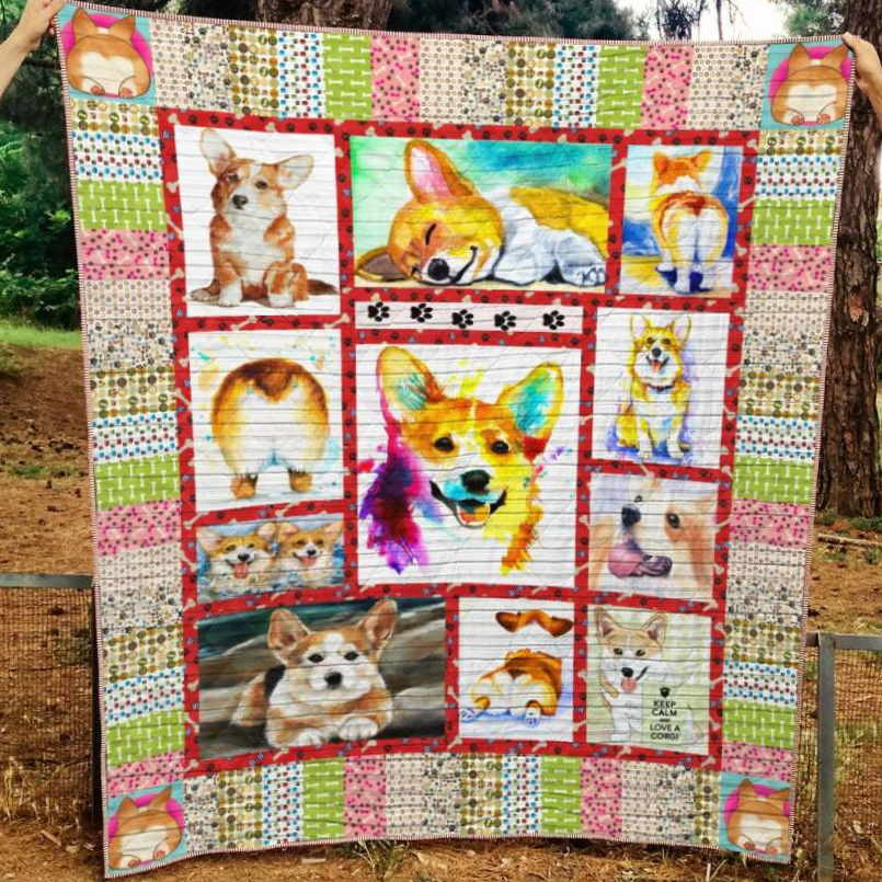 Corgi Love 3D Quilt Blanket