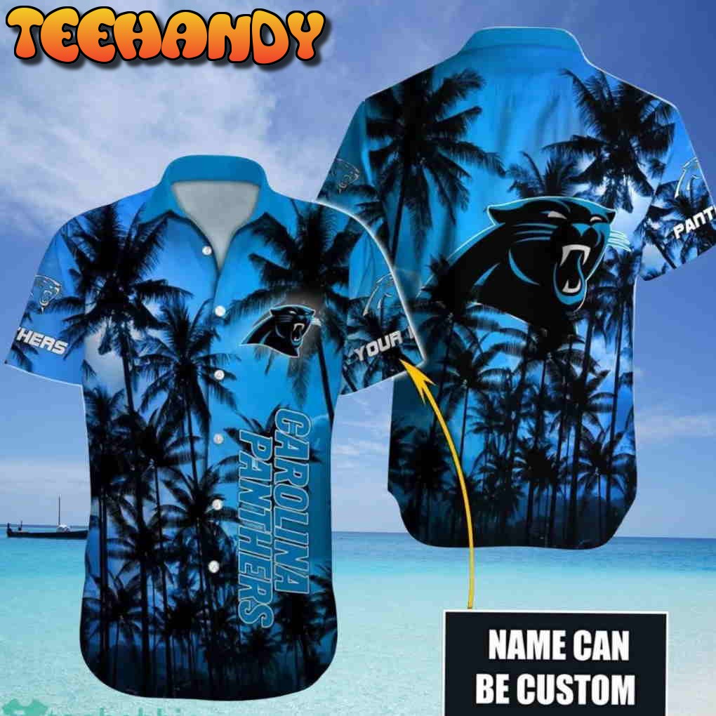 Custom Tropical Coconut Tree NFL Carolina Panthers Aloha Hawaiian Shirt