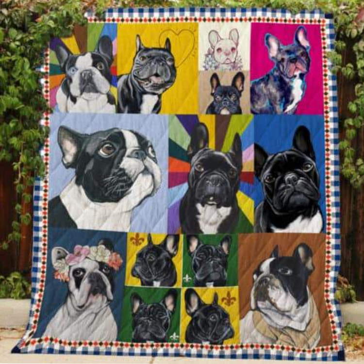 Cute French Bull 3D Customized Quilt Blanket