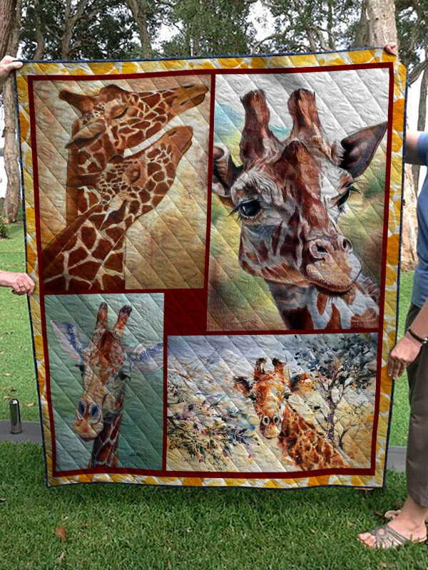 Cute Giraffe 3D Customized Quilt Blanket