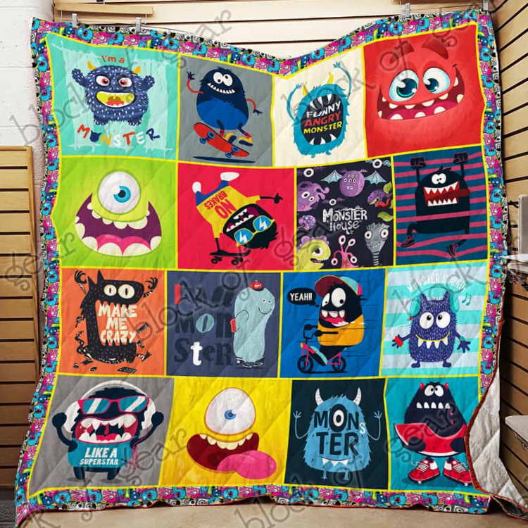 Cute Monster 3D Quilt Blanket