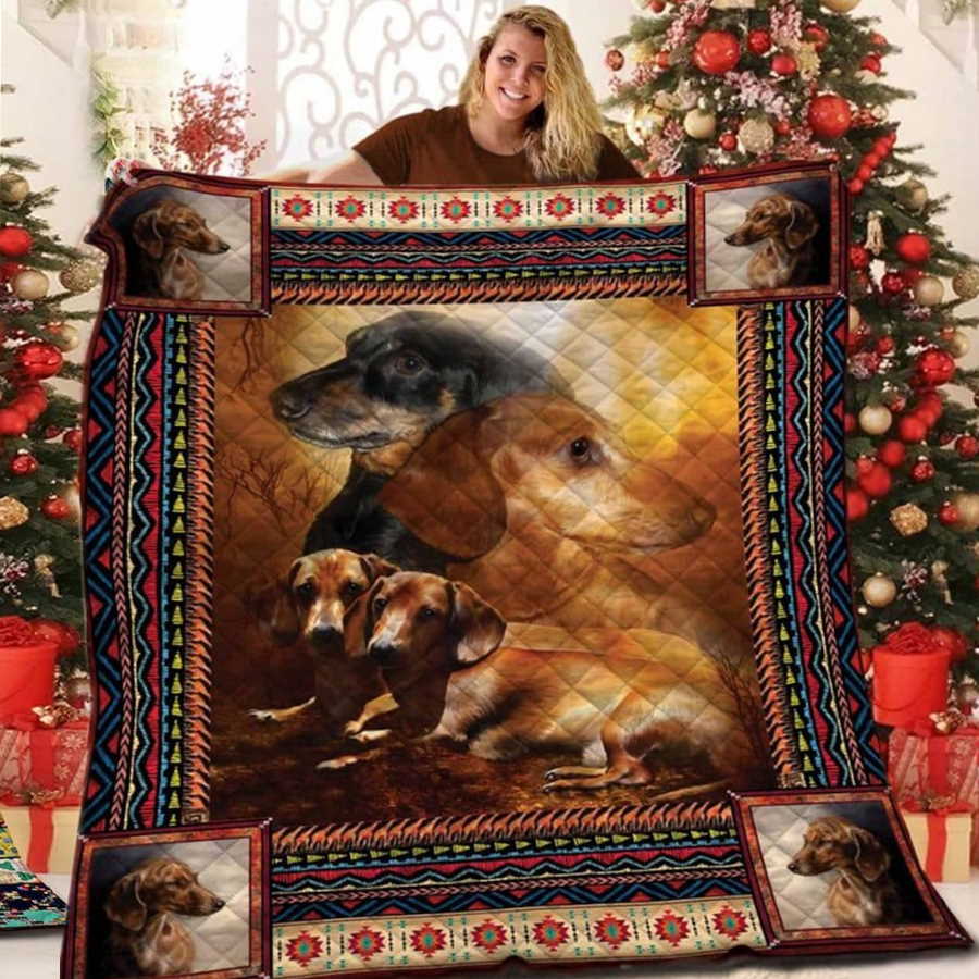 Dachshund A Little Hero 3D Quilt Blanket