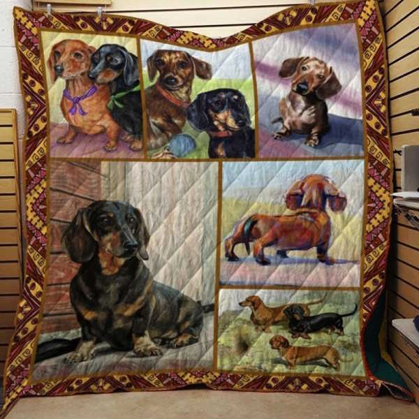 Dachshund Dog 3D Customized Quilt Blanket