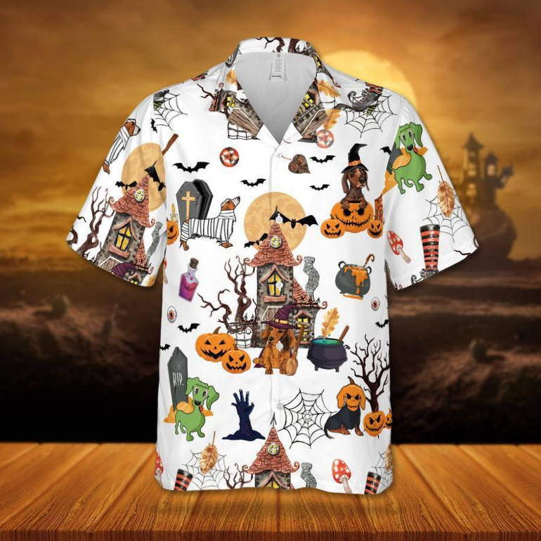 Dachshund Dog Halloween Hawaiian Shirt