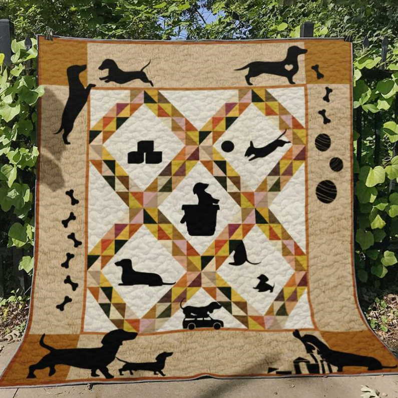 Dachshund Version 3D Customized Quilt Blanket