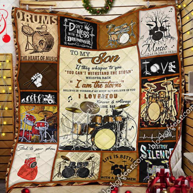 Dad To Son, Love Drums 3D Quilt Blanket