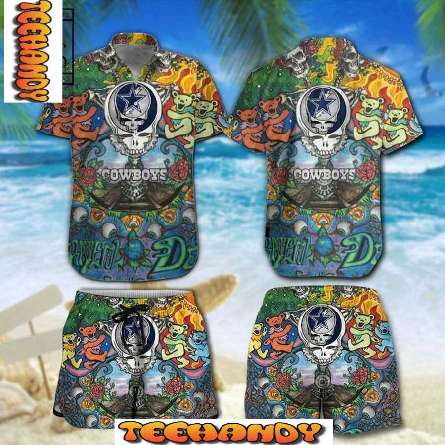 Dallas Cowboys Grateful Dead NFL Hawaii Shirt And Shorts