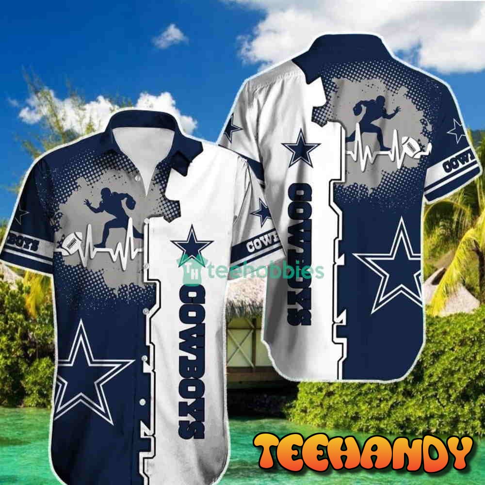 Dallas Cowboys Heartbeat Pattern Hawaiian Shirt