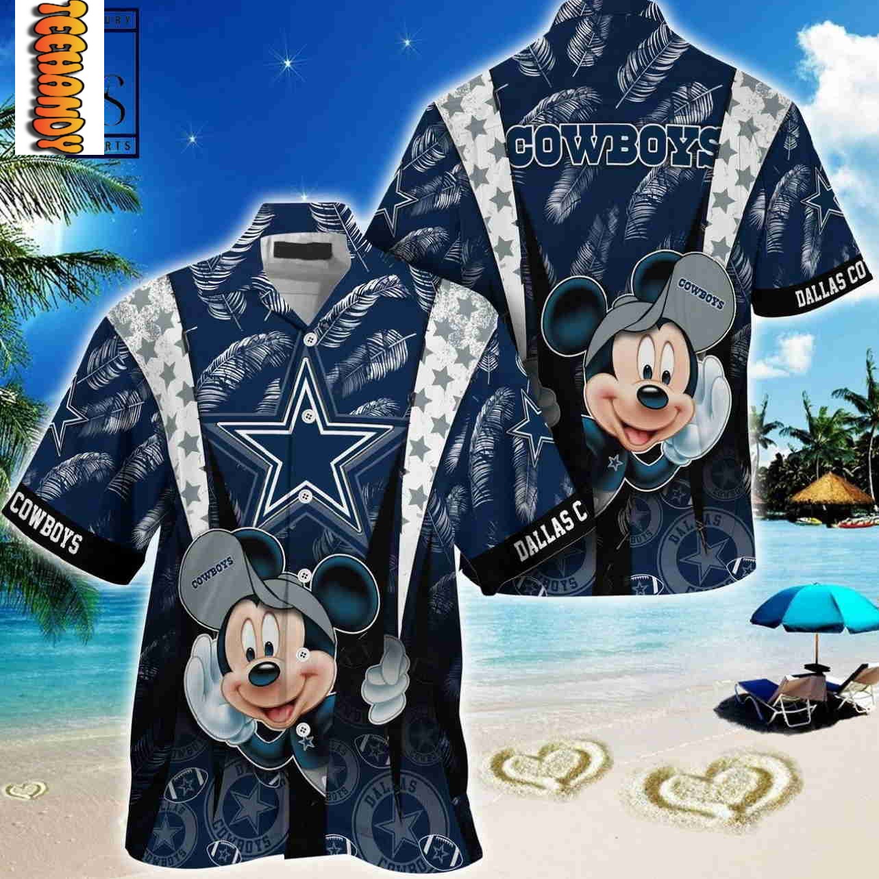 Dallas Cowboys Mickey Mouse Hawaiian Shirt