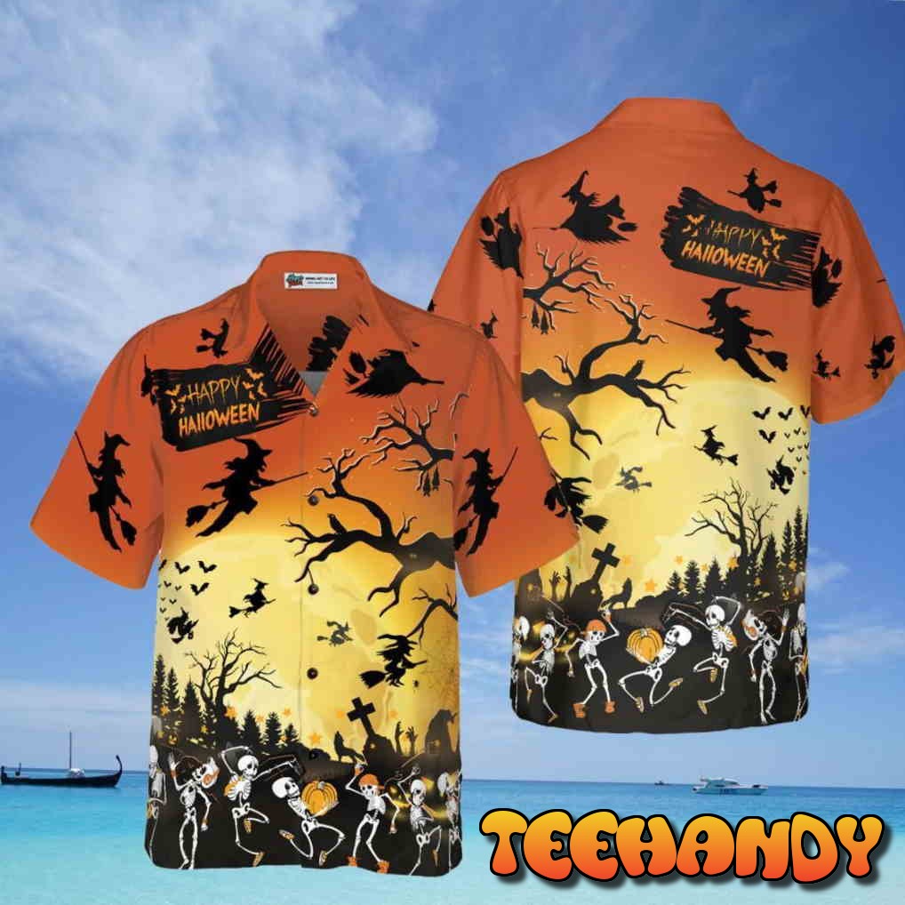 Dancing Skeletons Halloween Hawaiian Shirt