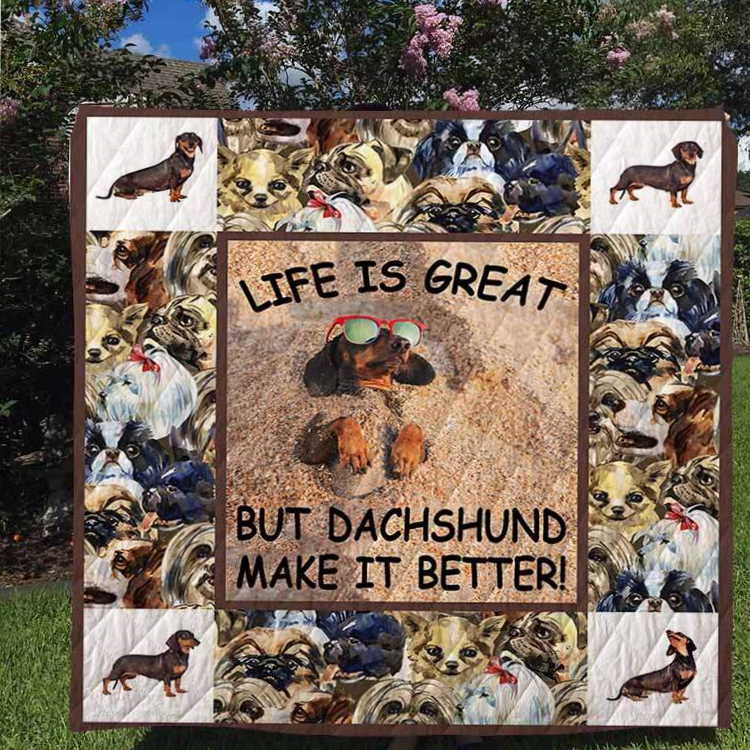 Dashchund 3D Customized Quilt Blanket