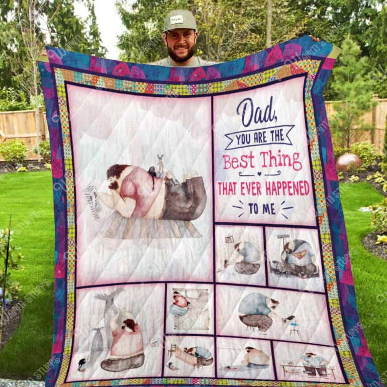 Daughter And Dad 3D Customized Quilt Blanket