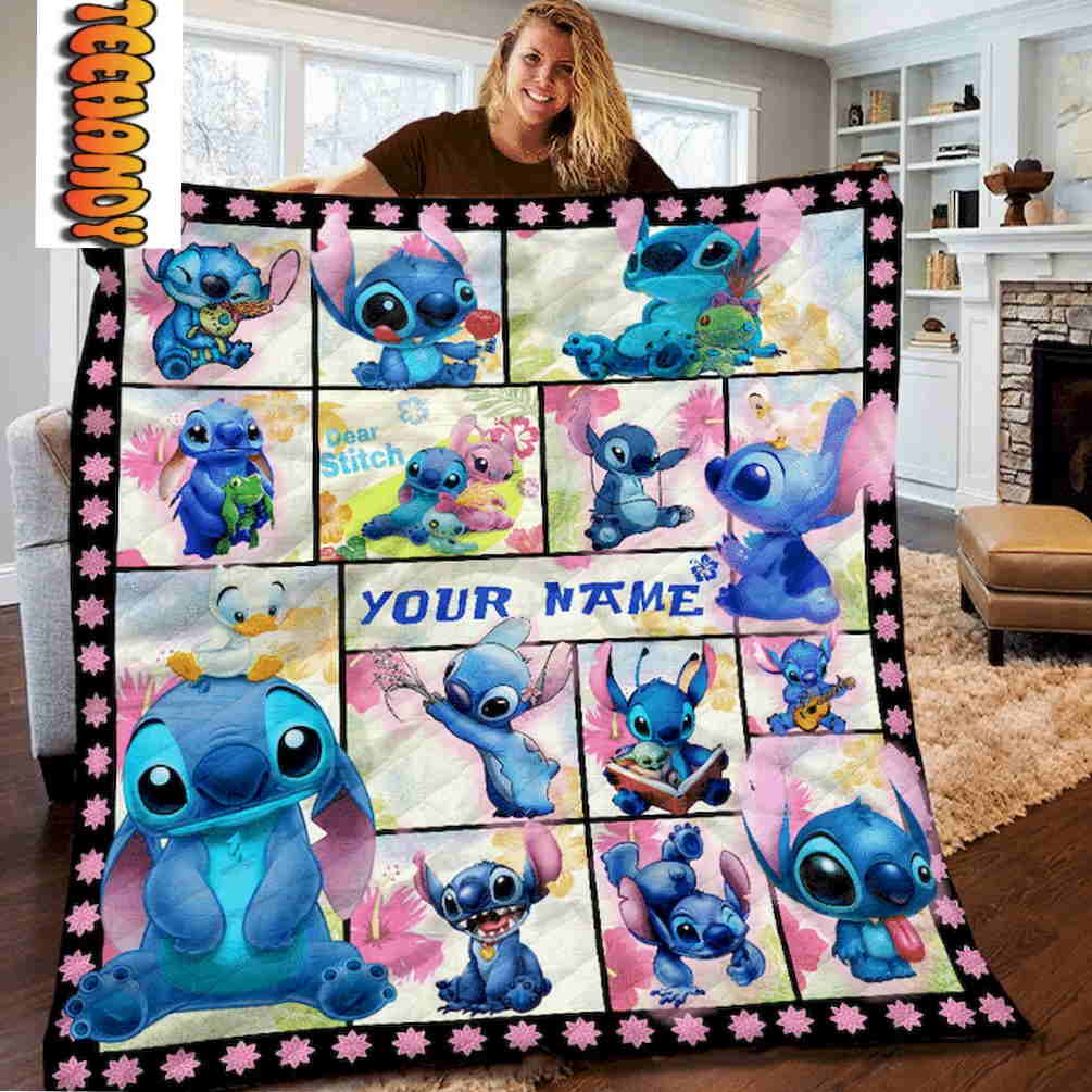 Dear Stitch Custom Name 3D Quilt Blanket