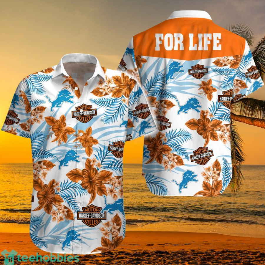 Detroit Lions NFL Harley Davidson Hawaiian Shirt