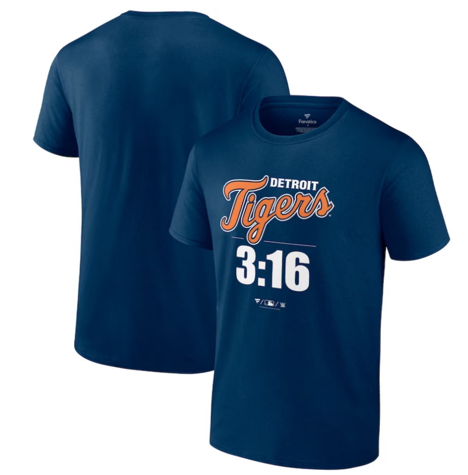 Detroit Tigers Stone Cold Steve Austin Navy 3:16 T-Shirt