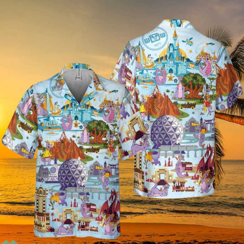 Disney Figment Funny Set Epcot Hawaiian Shirt