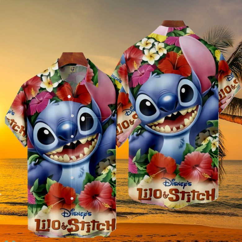 Disney Lilo And Stitch Tropical Aloha Hawaiian Shirt