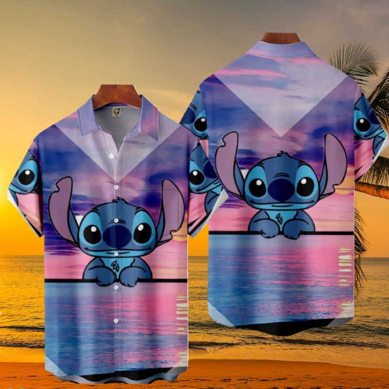 Disney Movies Lilo & Stitch Tropical Hawaiian Shirt