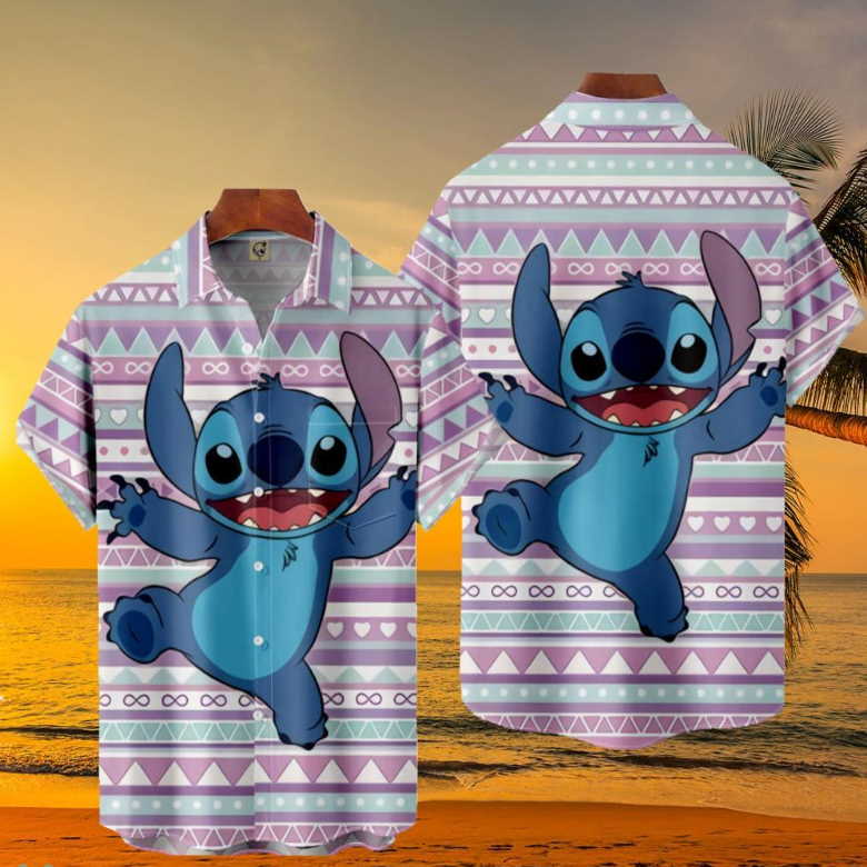 Disney Stitch 3D Printed Tropical Hawaiian Shirt