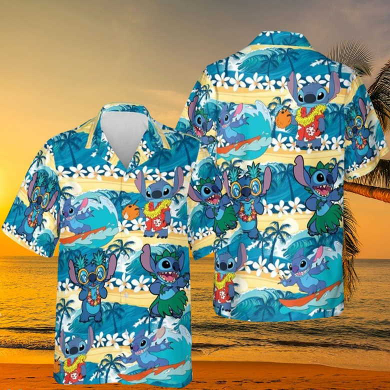 Disney Stitch Beach Tropical Hawaiian Shirt