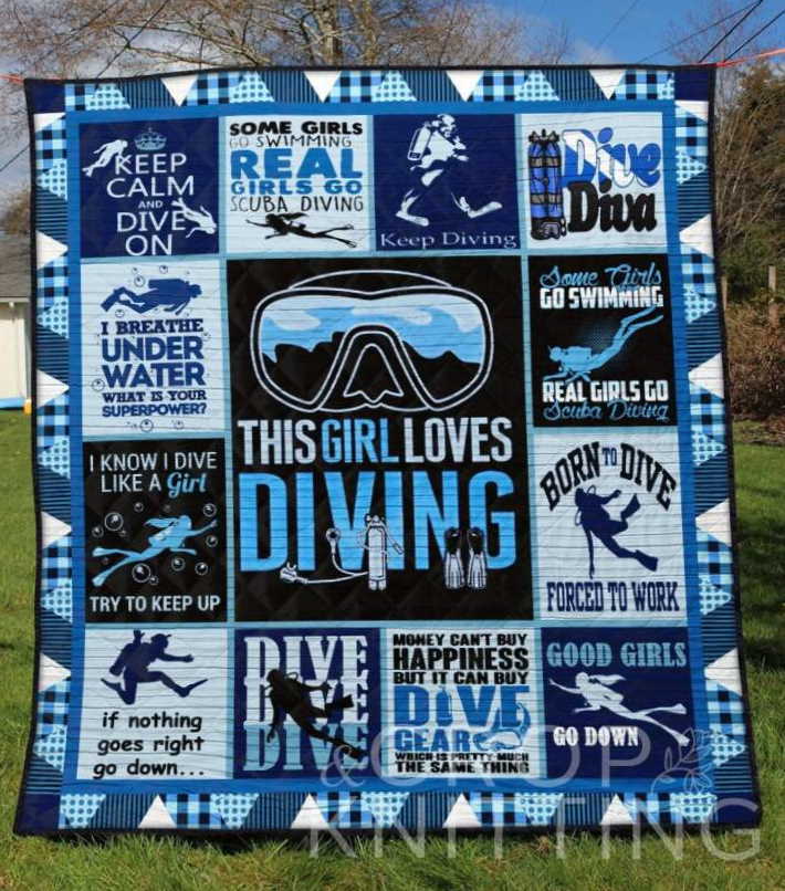 Diving Girl 3D Customized Quilt Blanket