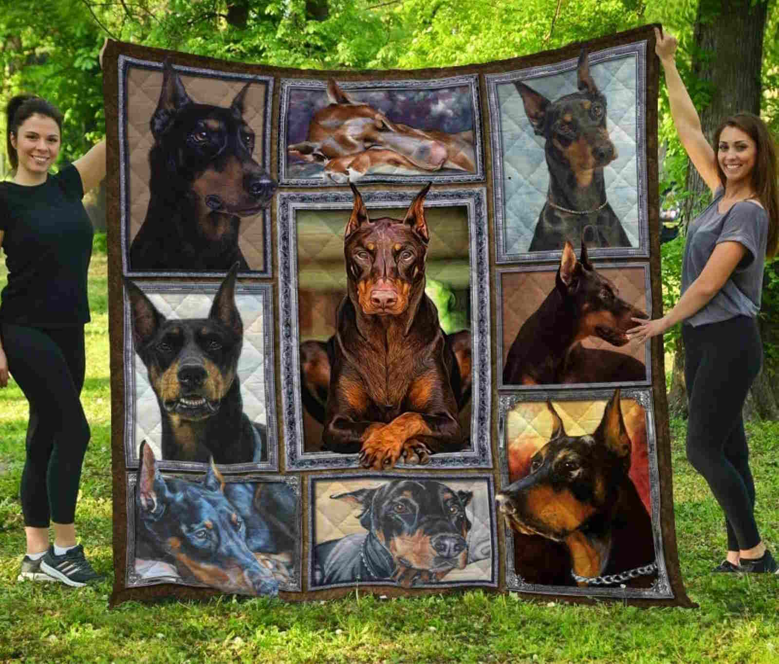 Dobermanif We Have Each Other Quilt Blanket