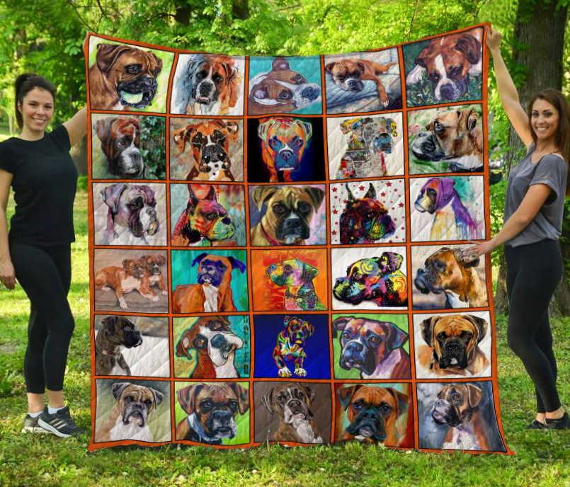 Dog Boxer 3D Quilt Blanket