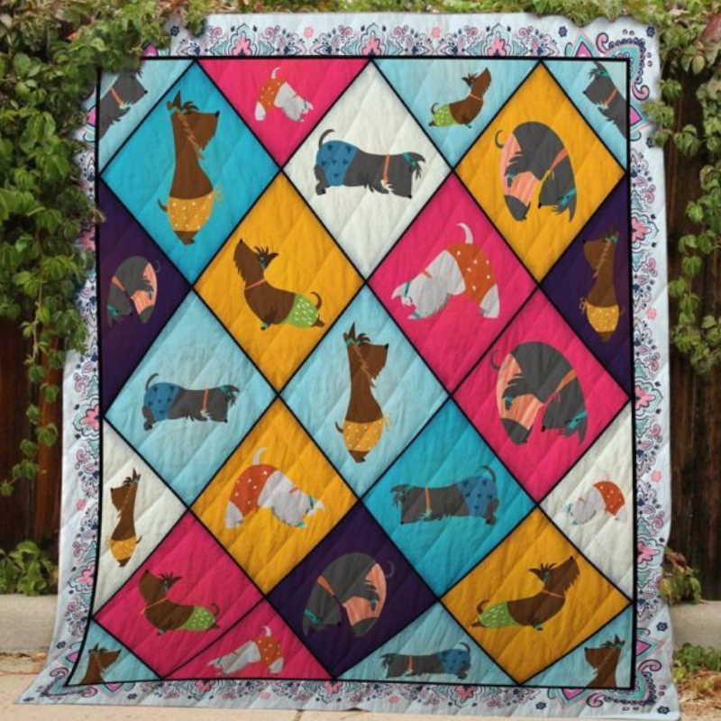 Dog Lovers Yoga 3D Customized Quilt Blanket