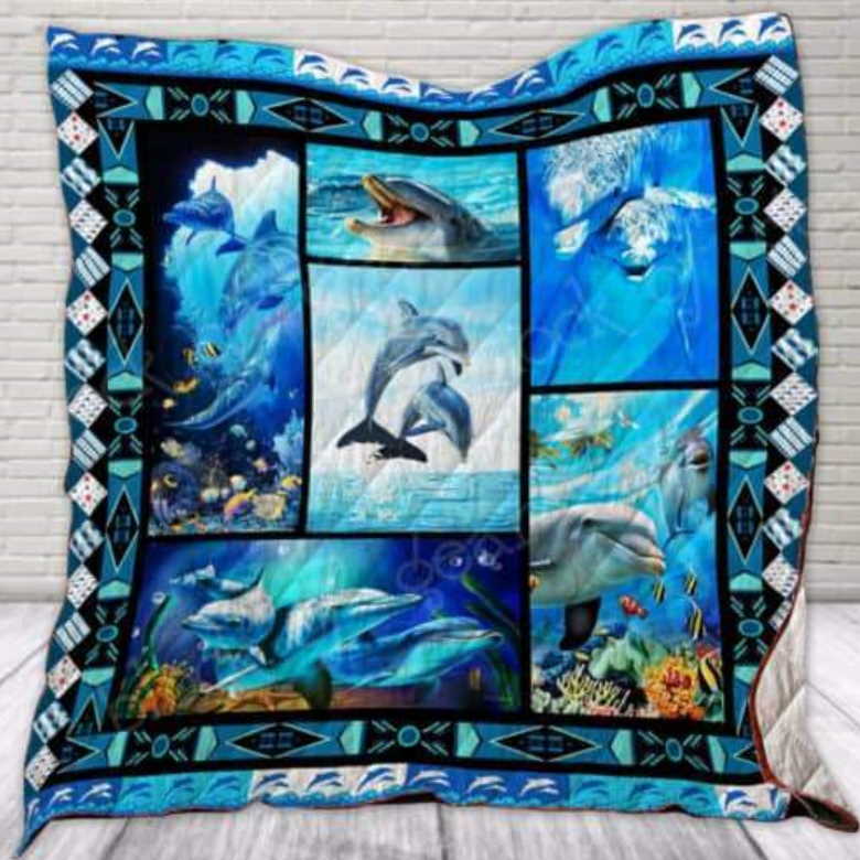 Dolphin Customize Quilt Blanket