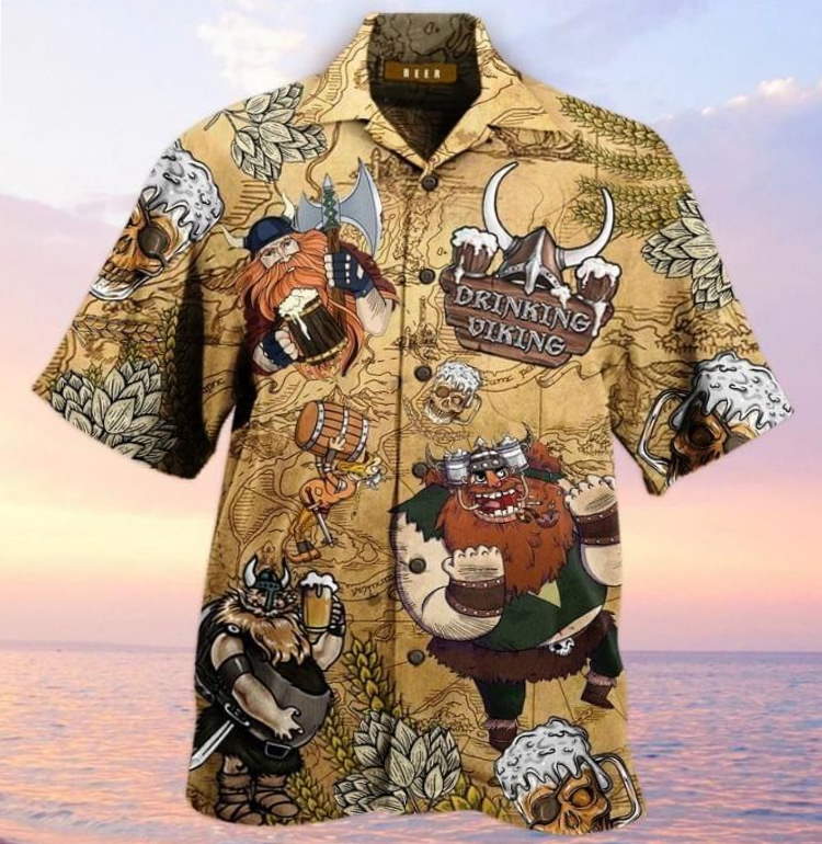 Dragon Island Drinking Viking Hawaiian Shirt