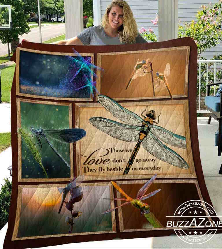 Dragonfly Fly Beside Us Christmas Gift 3D Quilt Blanket