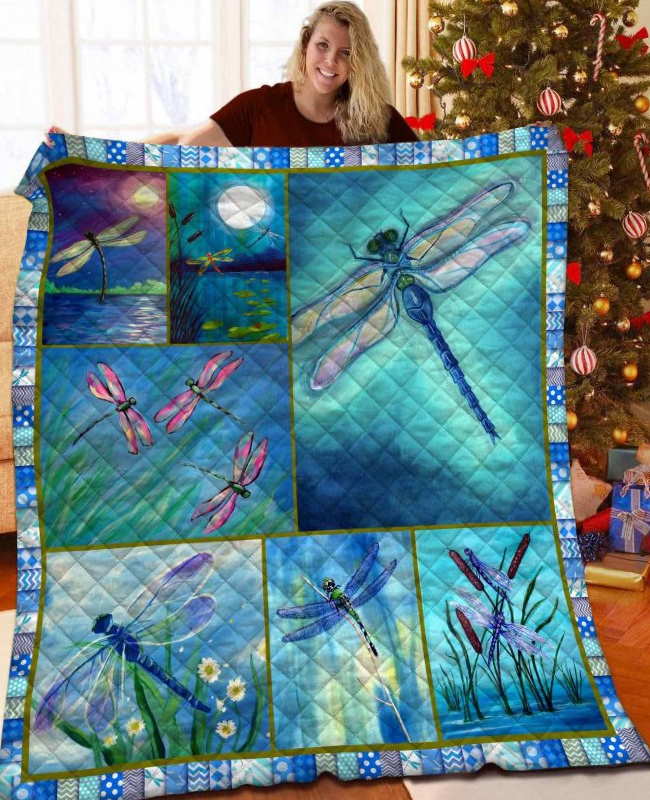 Dragonfly Fly So High 3D Quilt Blanket