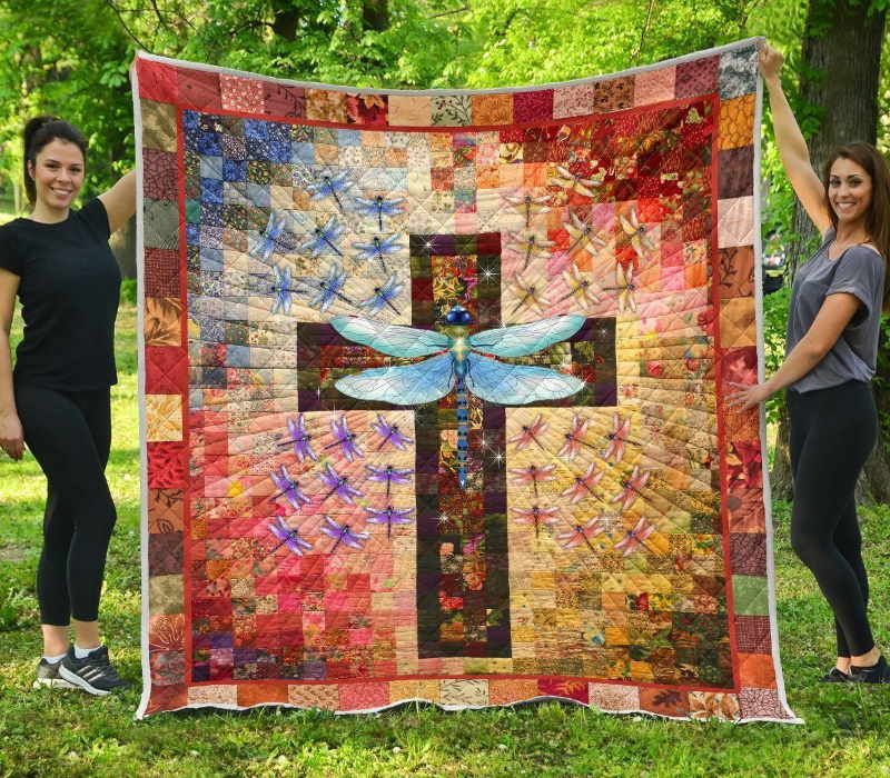 Dragonfly In My Area Christmas Gift 3D Quilt Blanket