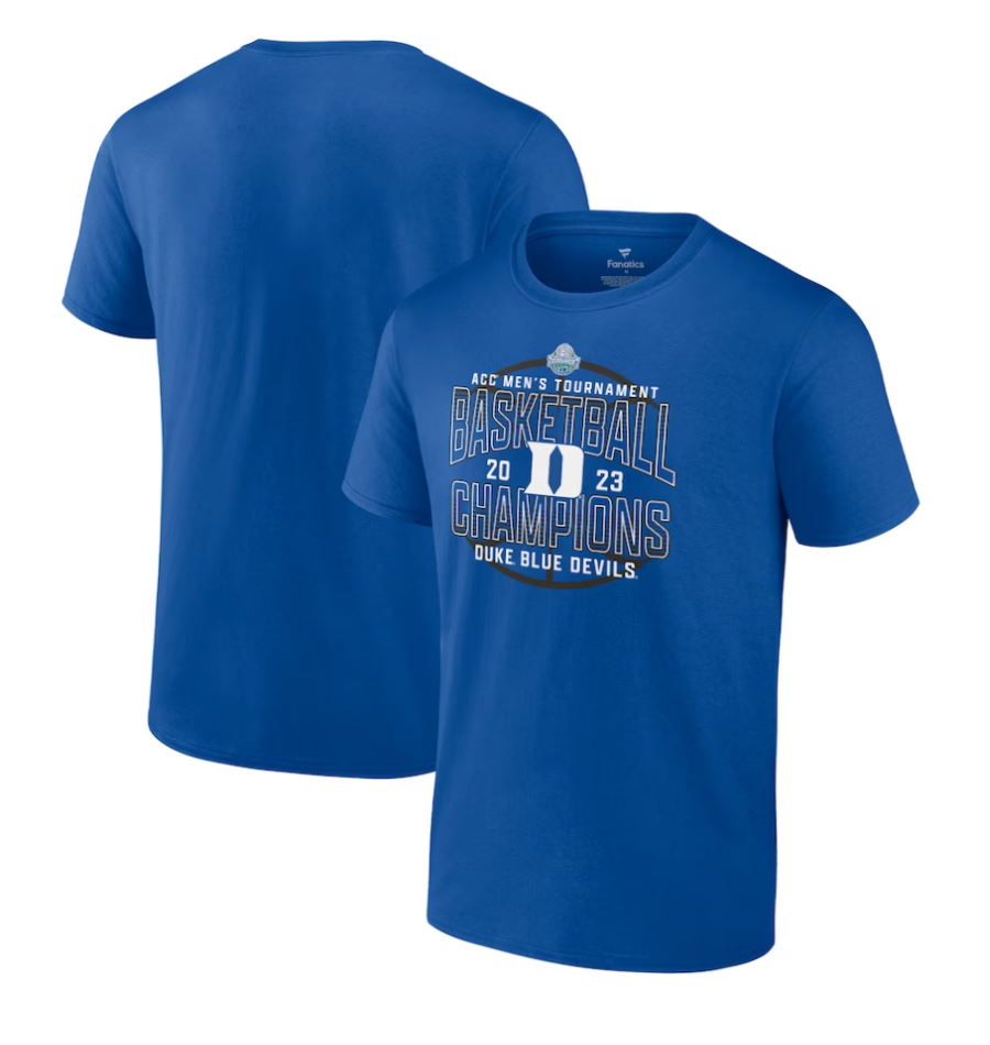 Duke Blue Devils 2023 ACC Men’s Basketball Conference Tournament Champions T-Shirt