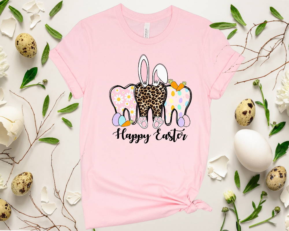 Easter Dentist Shirt Leopard Teeth Shirt, Dentist Shirt