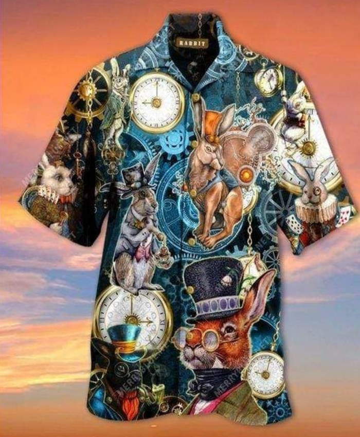 Easter Steampunk Bunny Hawaiian Shirt