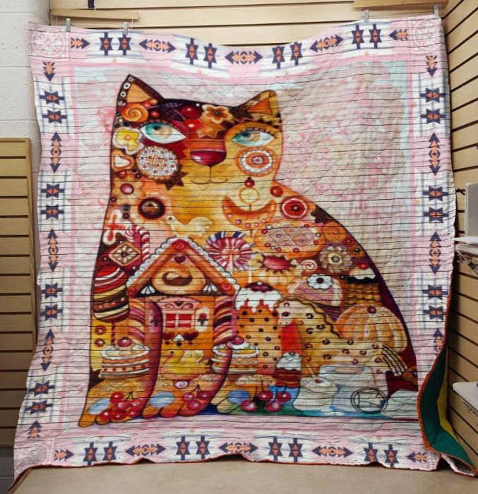 Eat Cat 3D Customized Quilt Blanket