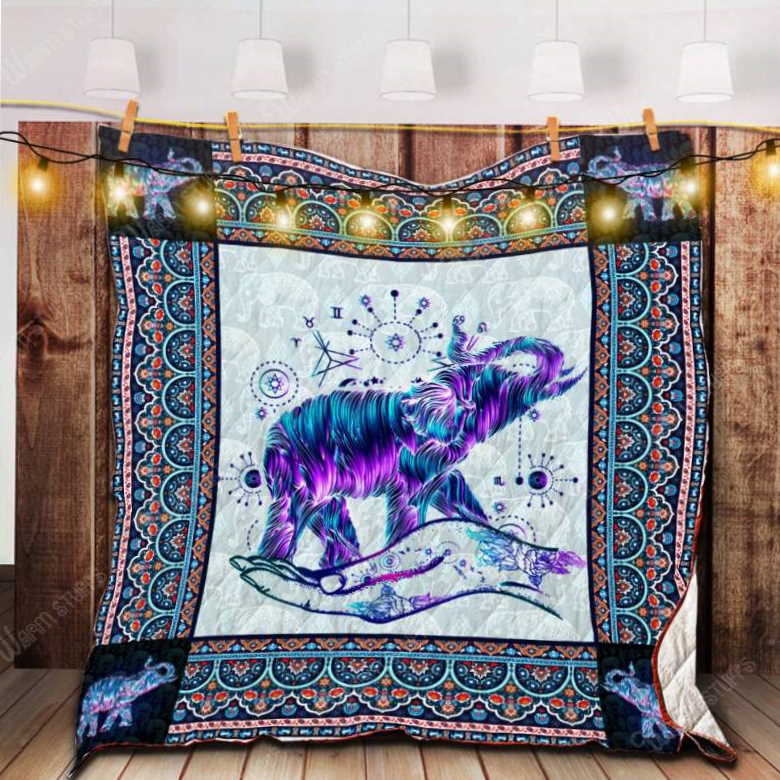 Elephant Hands Tattoo 3D Customized Quilt Blanket