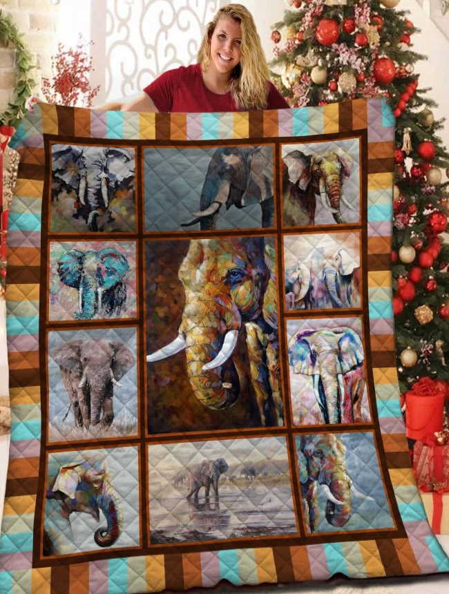 Elephant Love 3D Quilt Blanket