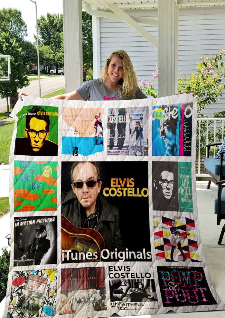 Elvis Costello Complication Albums Quilt Blanket