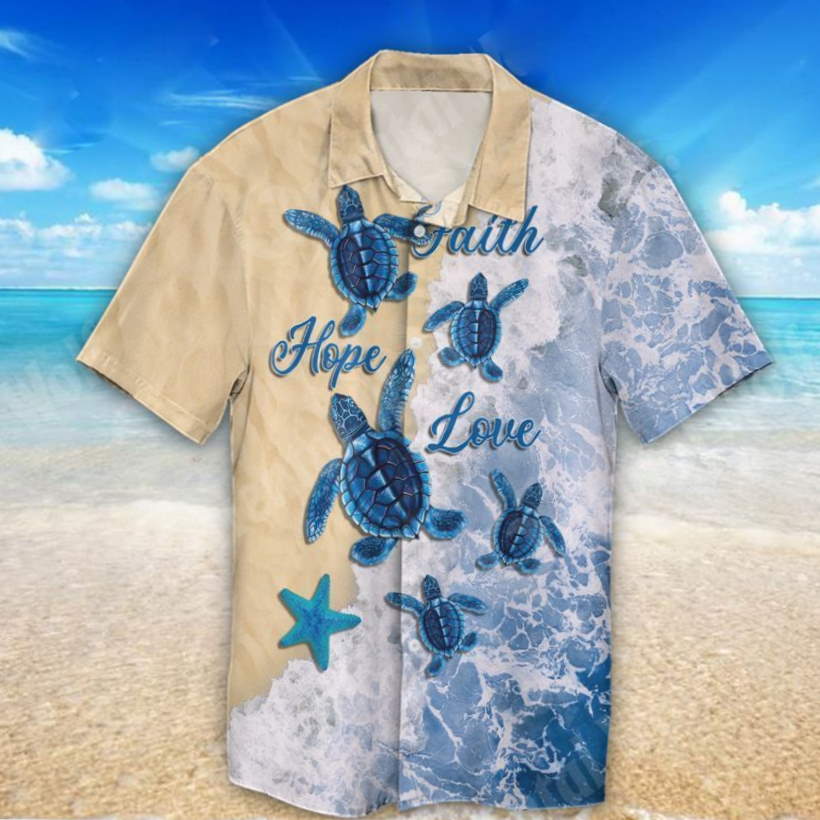 Faith Hope Love Turtle Hawaiian Shirt