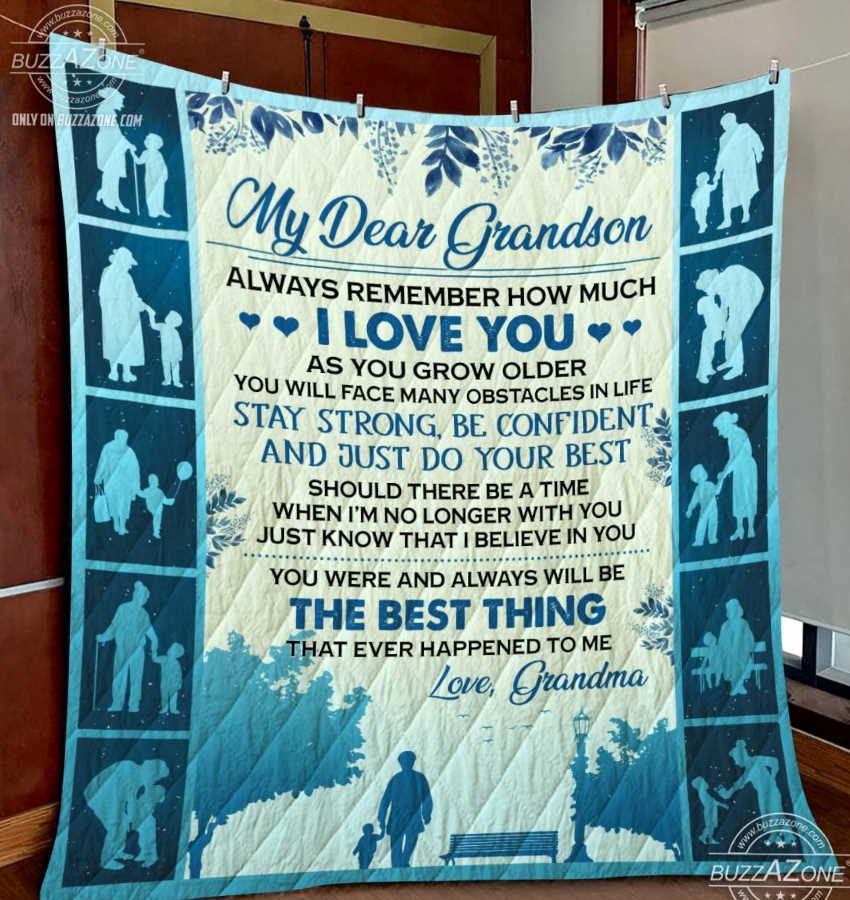 Family Grandson Grany Strong Be Confident 3D Quilt Blanket