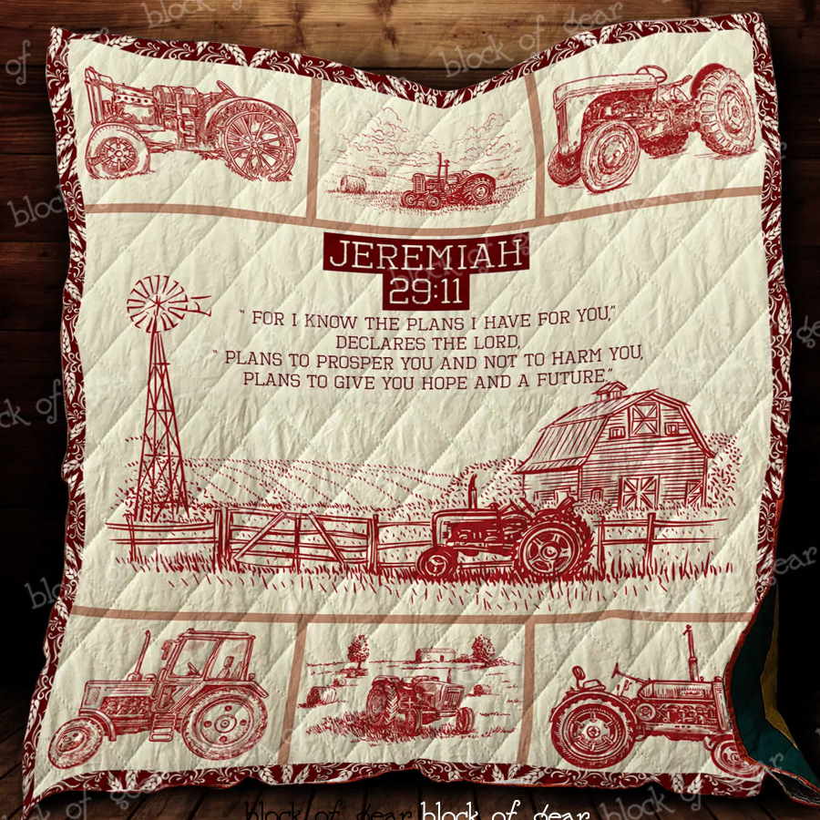 Farm Tractors Jeremiah 3D Quilt Blanket