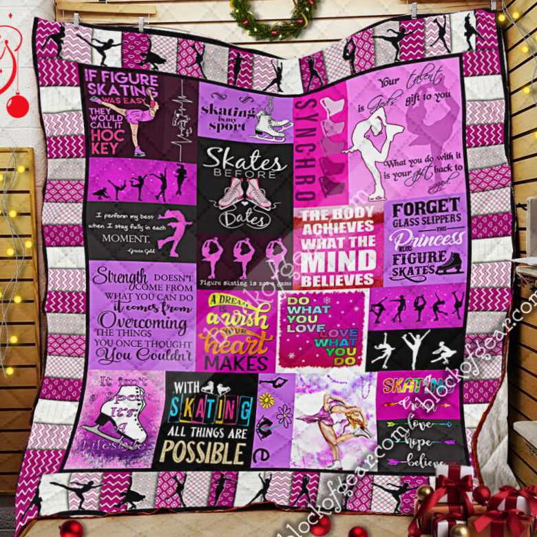 Figure Skating 3D Quilt Blanket