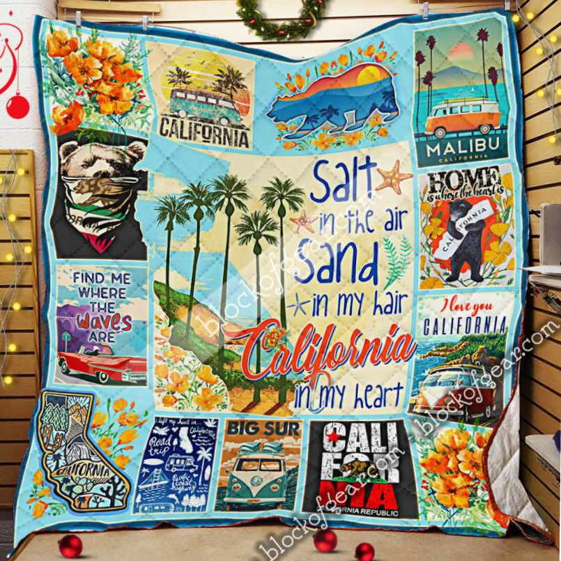 Find Me Where The Waves Are California 3D Quilt Blanket