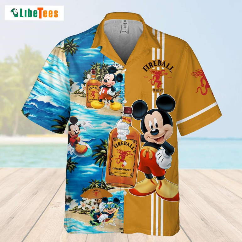 FireBall Mickey Mouse, Disney Hawaiian Shirt