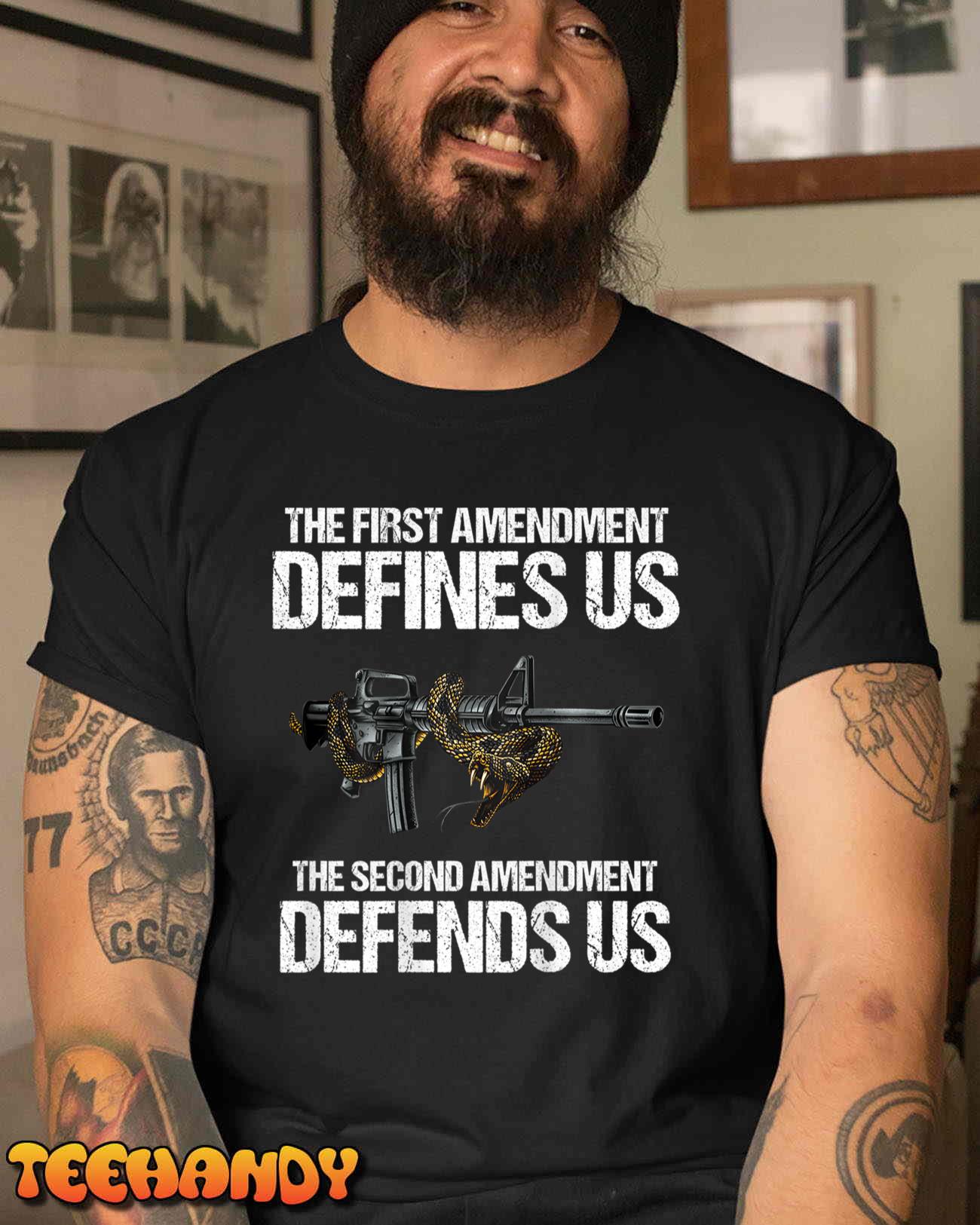 First Amendment Defines Us – The Second Amendment Defends Us T-Shirt