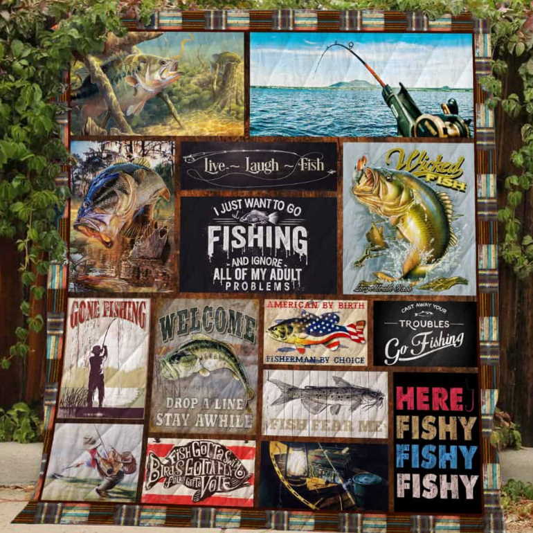 Fishing 3D Quilt Blanket